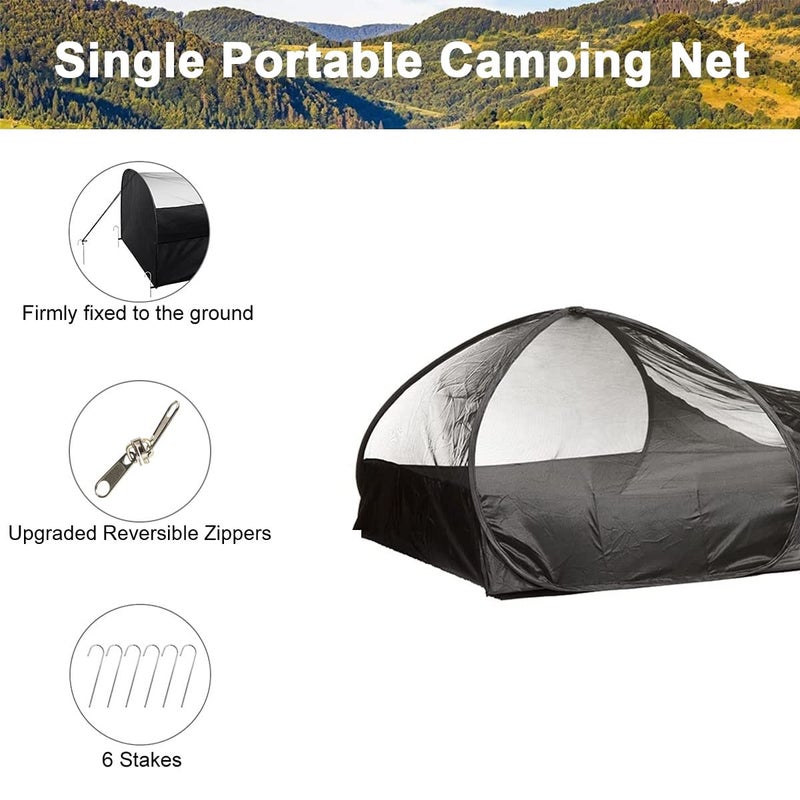 L RUNNZER Pop-Up Single Mosquito Tent, Mosquito Camping Net for Sleeping Outdoor Camping Traveling - Image 3